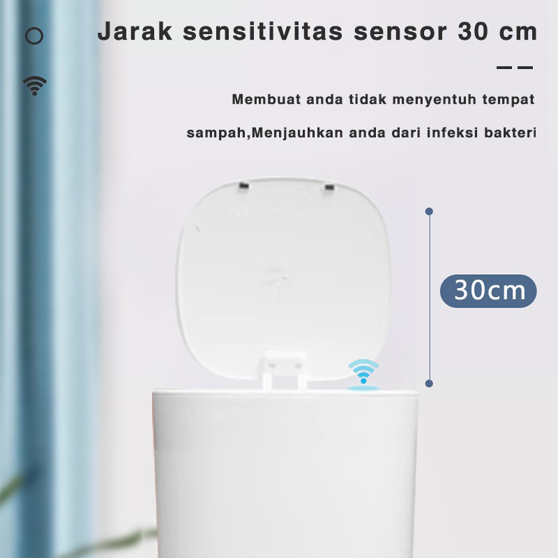 Kadonio Tong Tempat Sampah Otomatis Infrared Automatic Sensor Gerak Plastik Otomatis Infrared Automatic Sensor Gerak 12L Induksi / Tombol / Tendang Membuka Cover