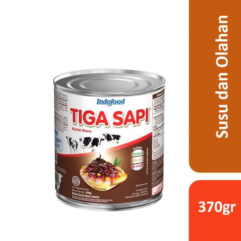 

Tiga Sapi Kental Manis Coklat Kaleng 370 gram