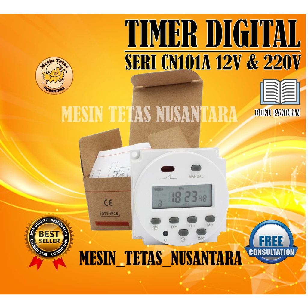 Timer Switch Digital Time Delay Relay 220V atau 12V CN101A Untuk Lampu