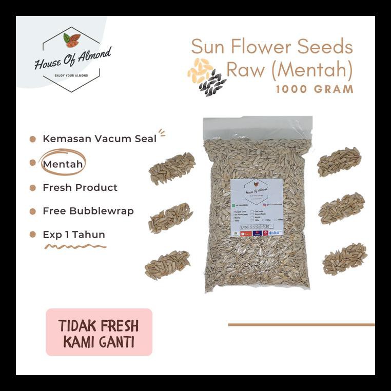 

BEST SELLER! SUN FLOWER SEEDS MENTAH 1KG (RAW) KUACI KUPAS MENTAH PALING MURAH