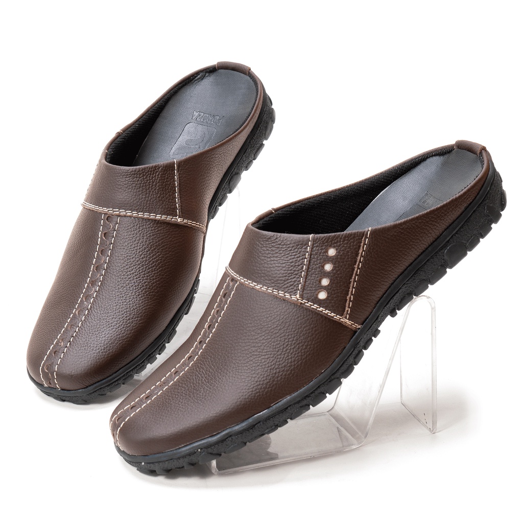 Sepatu Sandal Pria Kulit Asli Sendal Bustong Slippers BWF012