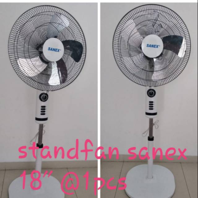 Sanex Stand Fan 18 Inch FS-1899 Baling Baling 5 Daun Plat Stainless