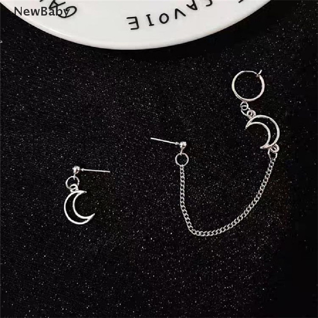 Anting Bentuk Bulan Model Hollow Out Irregular Gaya Punk Korea Untuk Wanita