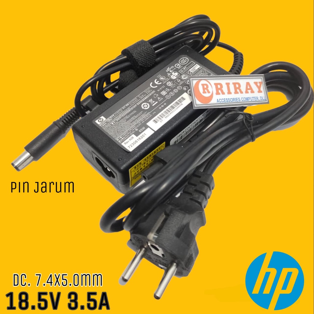 Charger Laptop HP Compaq 1000 CQ20 CQ40 CQ50 CQ60 8710P 4410T 18.5V 3.5A 65W Original