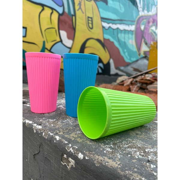 KD1 Gelas Plastik Pelangi Bahan Berkualitas