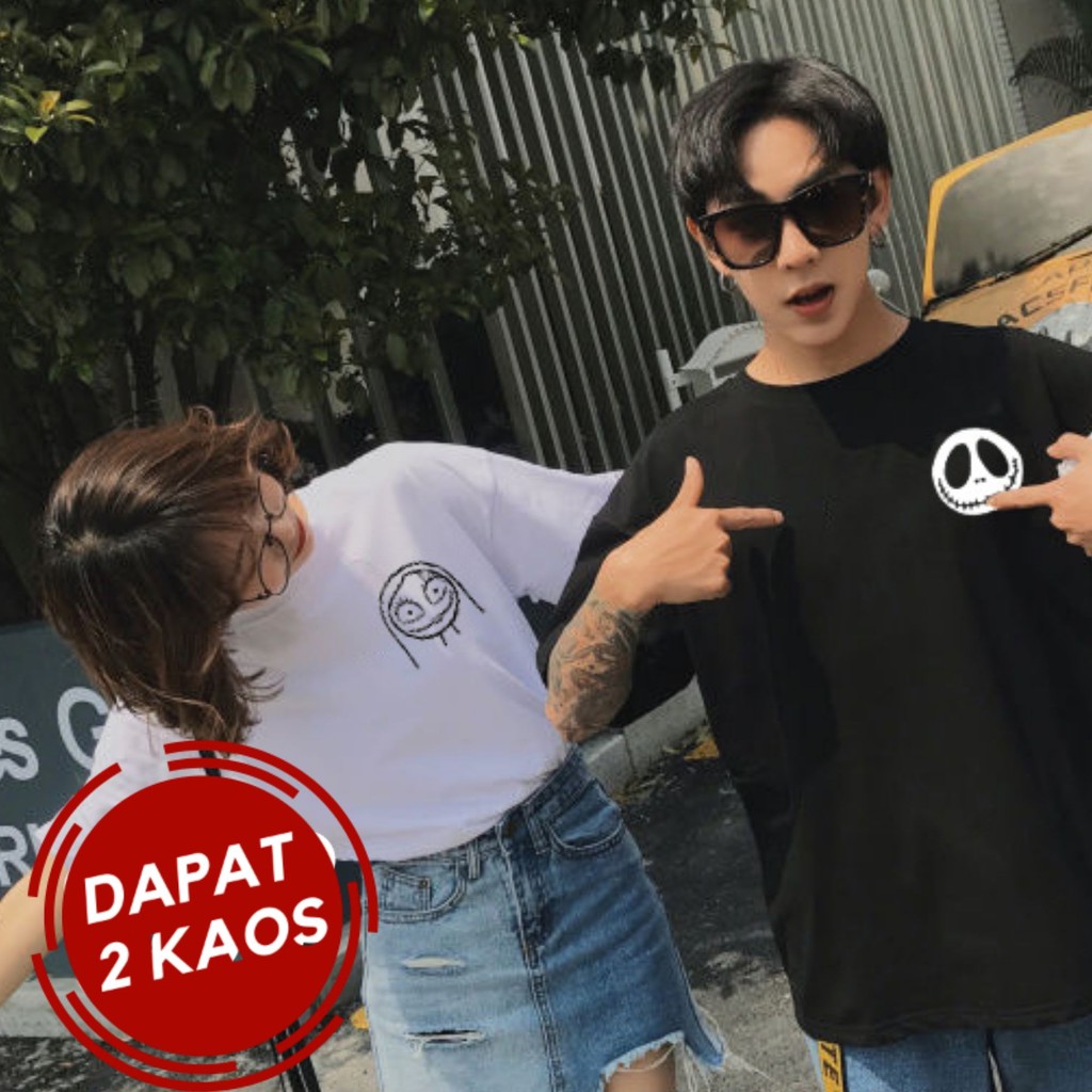 JACK SALLY COUPLE KAOS PENDEK KEREN BAJU PASANGAN SIMPLE KEREN TERBARU BERKUALITAS