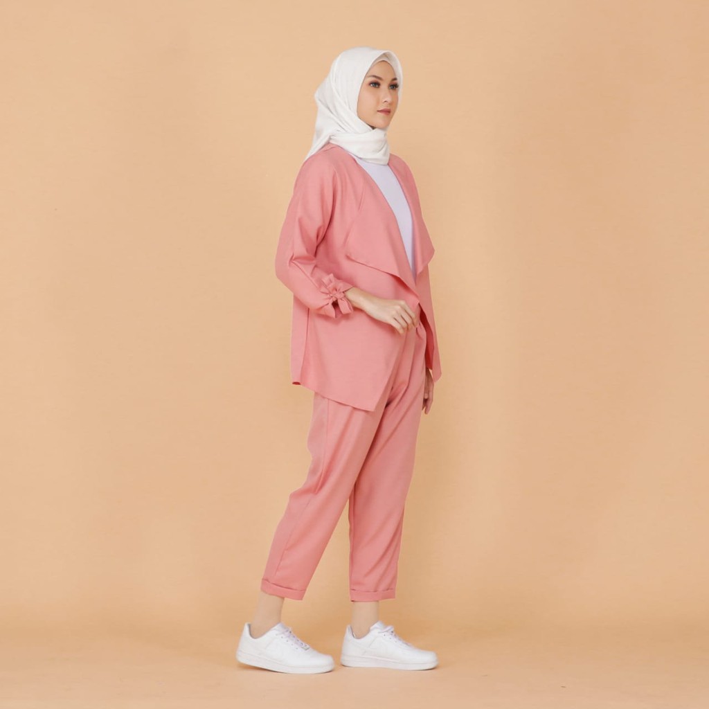 Tokomilkan - Setelan Blazer Wanita Luna  | Blazer Set Cewek Bahan Moscrape