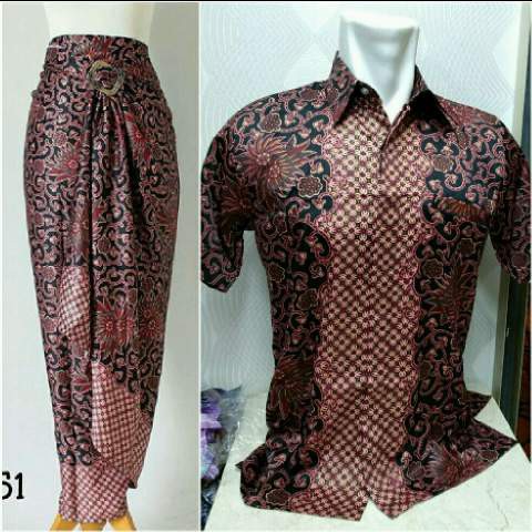 SB Collection Couple Rok Lilit Dabria Maxi Dan Kemeja Batik Pria