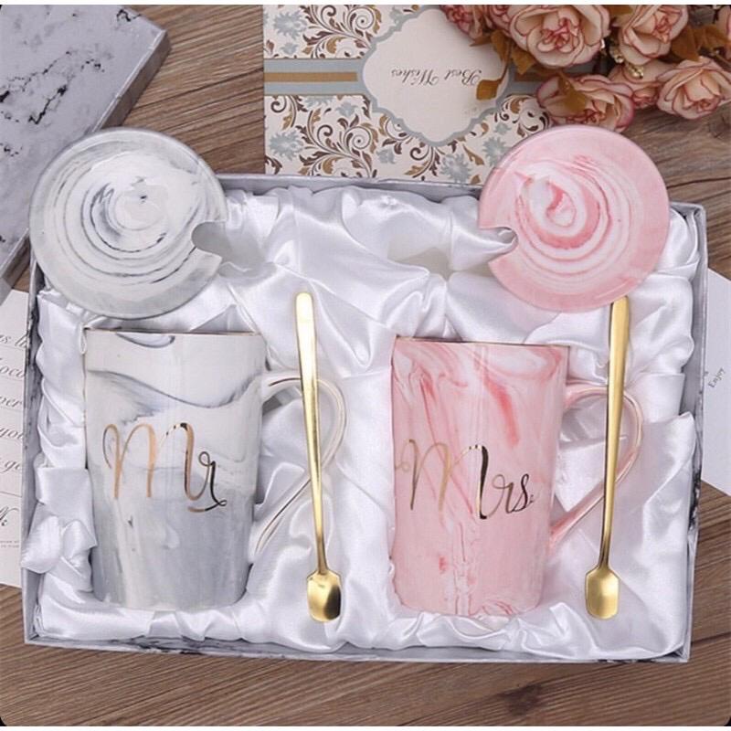 GARANSI PECAH BOX LUX MEWAH GELAS COUPLE IMPORT/ MUG TULISAN MR MRS KERAMIK PORSELEN DAPAT BOX MEWAH