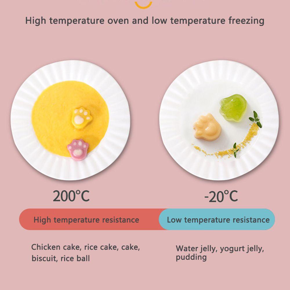 Solighter Cetakan Kue Silikon Reusable Rice Cake Puding Jelly Kartun Dengan Penutup Cetakan