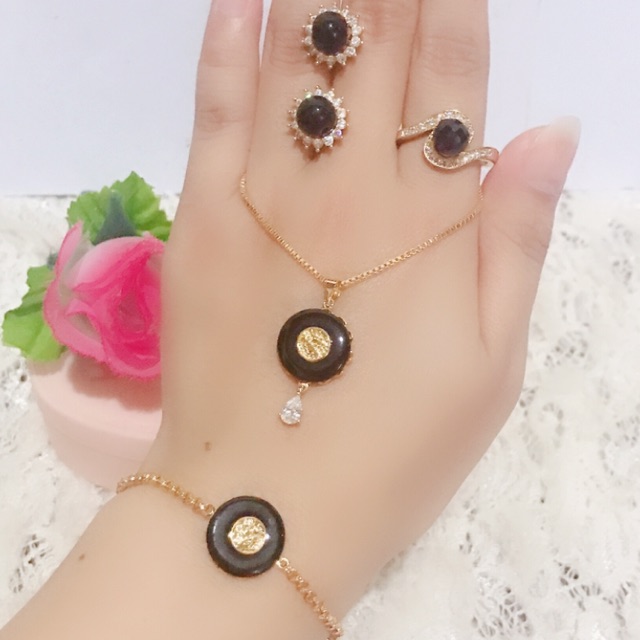 set giok hitam gelang giok asli 88