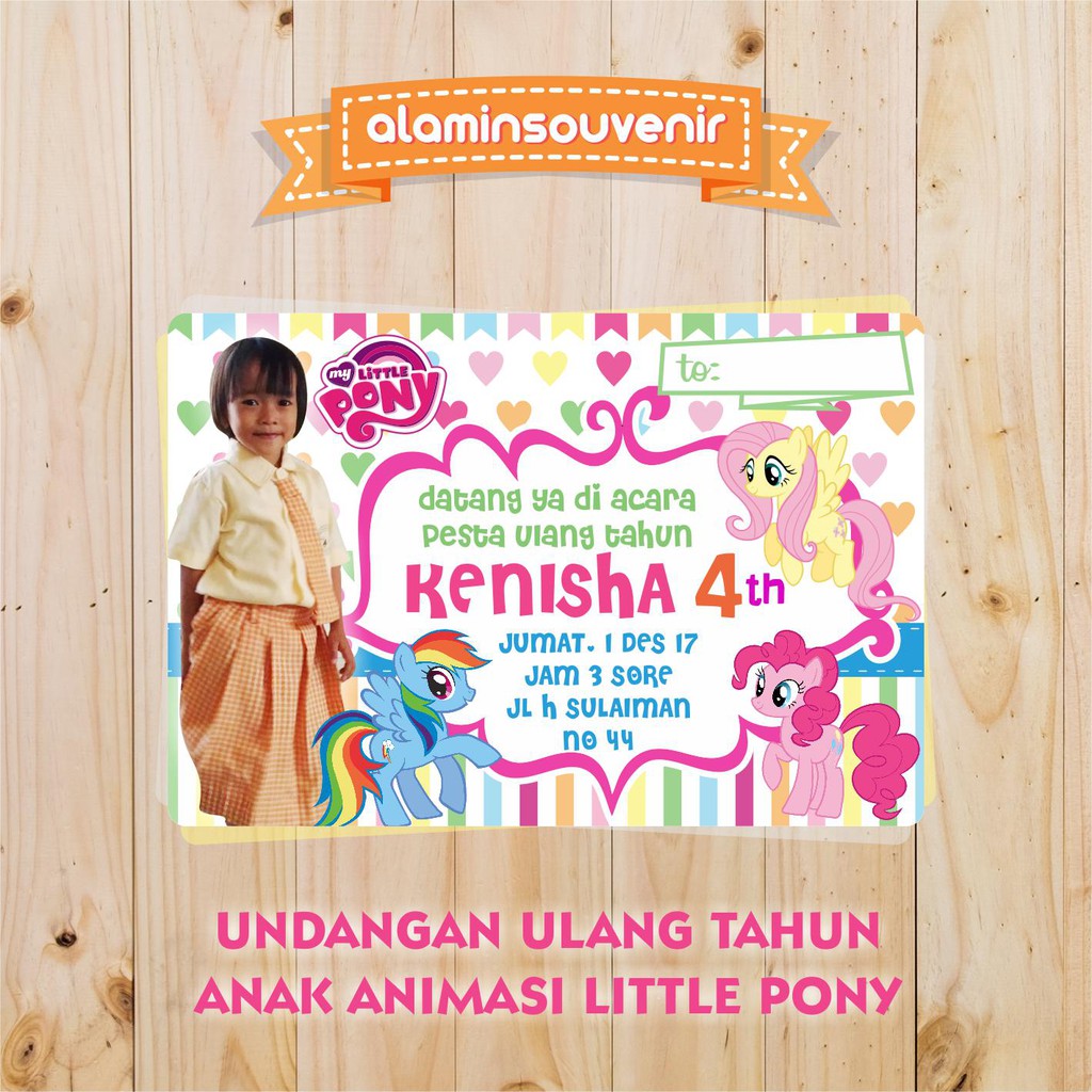 Undangan Ulang Tahun Anak Custom Animasi Little Pony