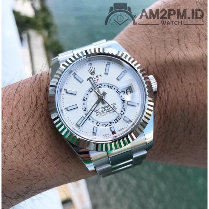 Original Suplier Jam Tangan Rolex Sky Dweller Automatic Silver Premium Kekinian