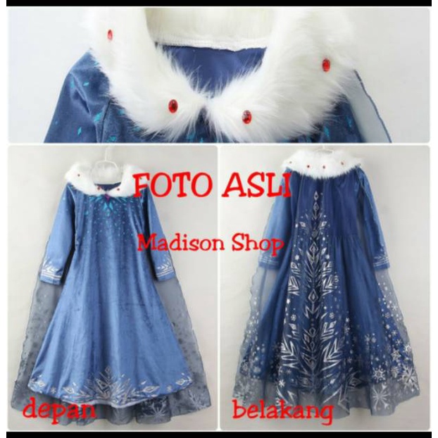 Kostum Frozen 2 Elsa Gaun Dress Kostum Elsa Cosplay Baju Halloween Kostum Party Kado Anak Murah