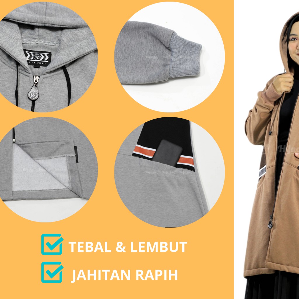 New HJ-RHN GREY HIJACKET® RIHANNA  / jaket wanita muslimah / jaket hijaber hijaker rihana-3