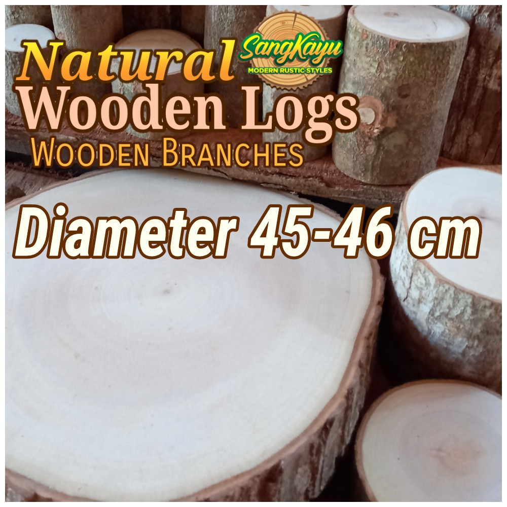 Kayu log kayu wood 45-46 cm talenan daging bahan meja samping dekorasi