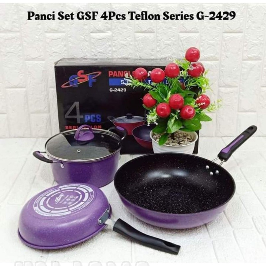 PANCI TEFLON SET DEP WOK PAN FRY PAN BOIL PAN PANCI 3 SET PANCI PAKET