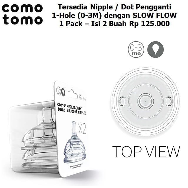 Comotomo Replacement Nipple Dot Twin Pack isi 2