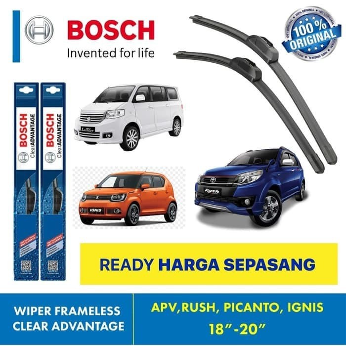 Wiper Blade Rush Picanto BOSCH frameless ADVANTAGE 18-20&quot; ORIGINAL