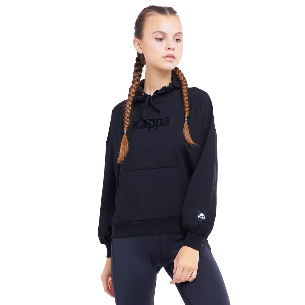 Kappa Hoodie Wanita Authentic Tape KK2LS028 - Black