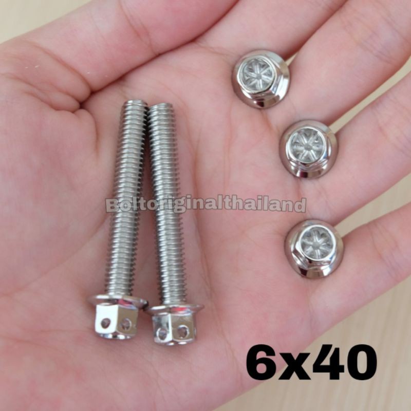 Baut probolt flower silver 6x40 drat 10 panjang 4cm heng thailand harga satuan