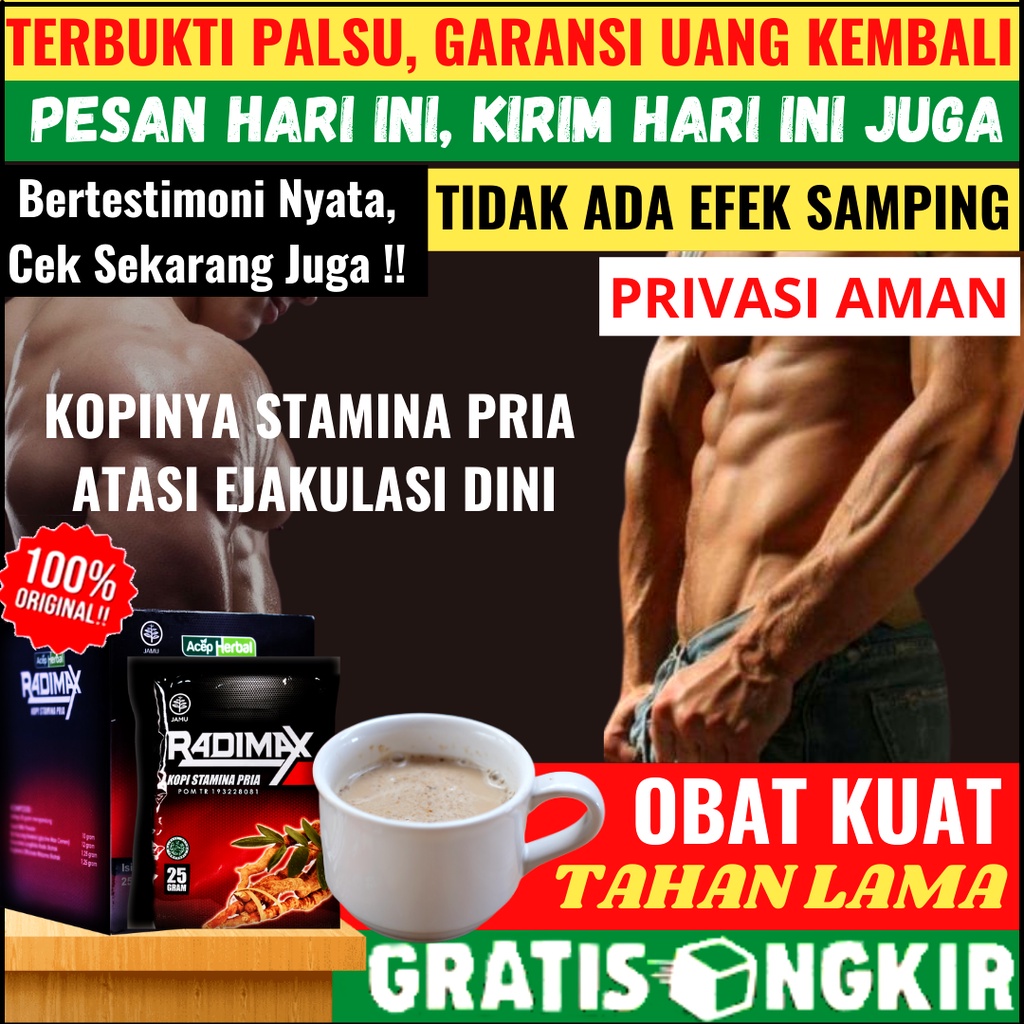 Kopi Stamina Pria Dewasa Kopi Bubuk Radimax Herbal ASLI 100% Aman Obat Kuat Pria Tingkatkan Stamina 