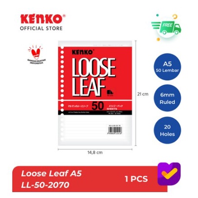 

KENKO LOOSE LEAF A5-LL 50-2070 (50 Sheet)