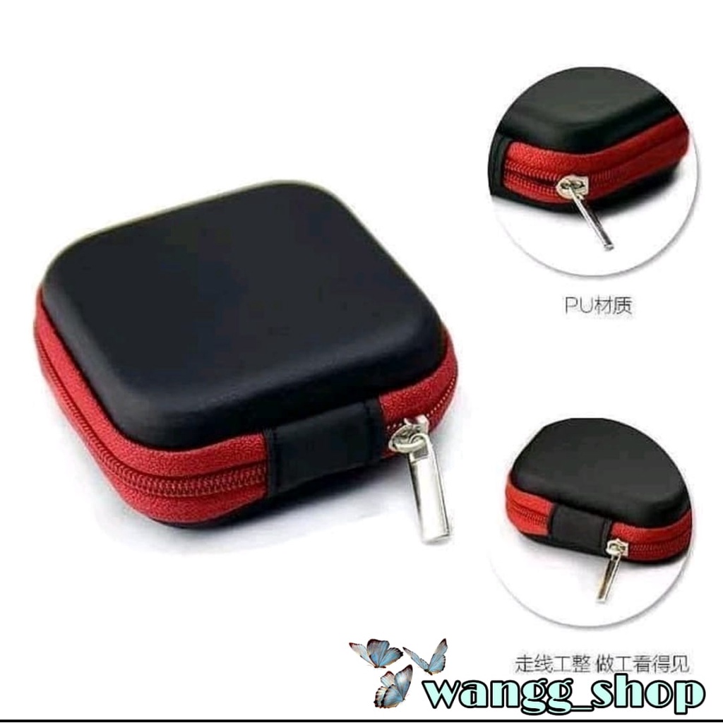 POUCH PERSEGI TEMPAT PENYIMPANAN HEADSET / TAS KUNCI / DOMPET HEADSET / CASE BAG PENYIMPAN HEADSET