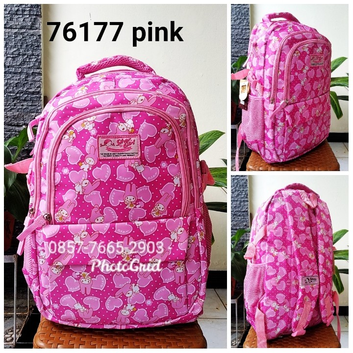 Tas Sekolah Anak Perempuan Tas ransel Silver Girl Import Ori Plus Raincover