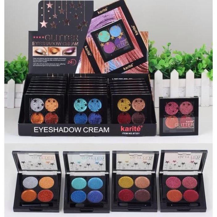 Unik STAR GLITTER - Kiss Beauty Karite 4in1 Eyeshadow Cream Bintang Palette Diskon