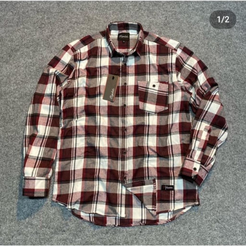 KEMEJA LENGAN PANJANG MOTIF KEMEJA PRIA KEMEJA HEM FLANEL