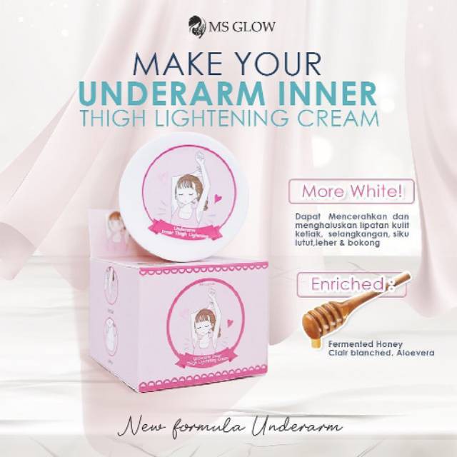 Underarm Inner Thigh Lightening Cream MS GLOW/ Cream ketiak / UNDERARM MS GLOW BPOM