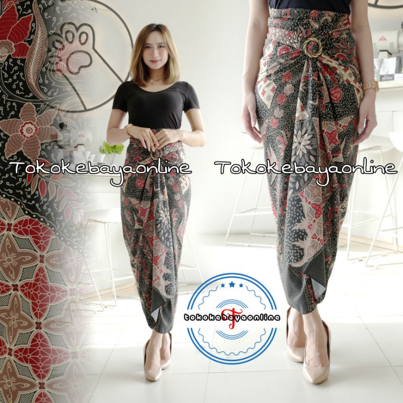 rok lilit batik / rok lilit batik kain lilit murah / lilit batik modern / 20 motif-Sr maroon