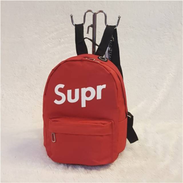 Tas ransel polos supr mini ada port untuk handset Backpack Kecil Tas Punggung Mini Sekolah Muat Buku Tulias