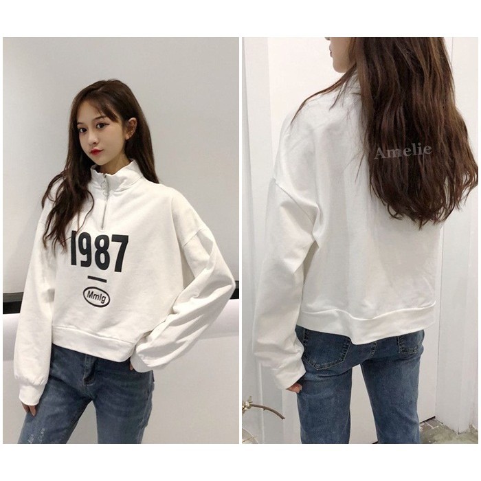 [baju wanita korea] Sweater Turtle Neck Wanita Korea Import  Putih Biru White