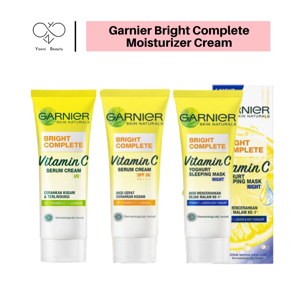 Garnier Bright Complete Day & Night Moisturizer Cream / Pelembab Wajah Garnier Murah Bisa COD