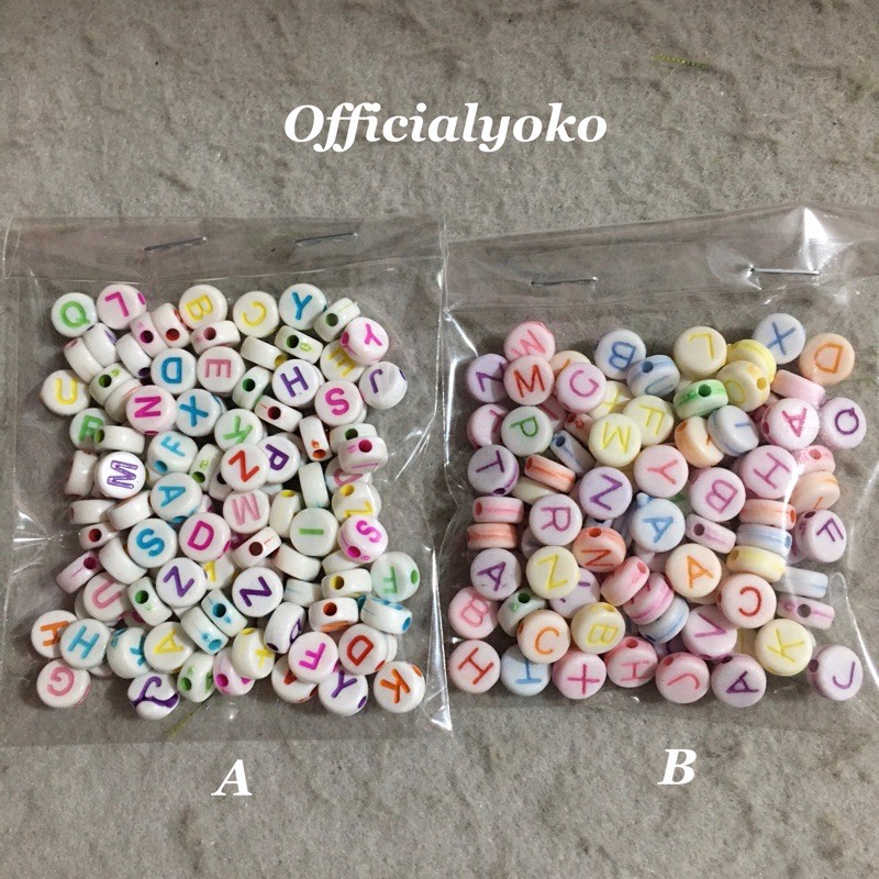 MONTE / MOTE / MANIK HURUF / ALPHABET / TULISAN / WORD -+ 80-100pcs