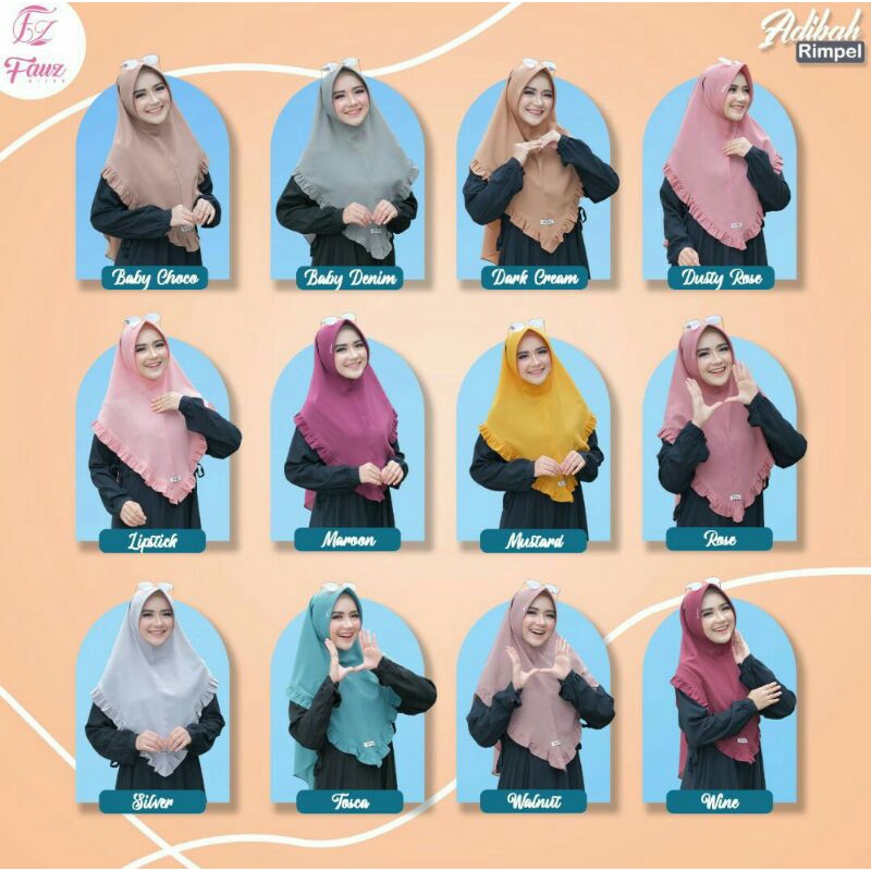 Bergo Adibah Rimpel by Fauz Hijab