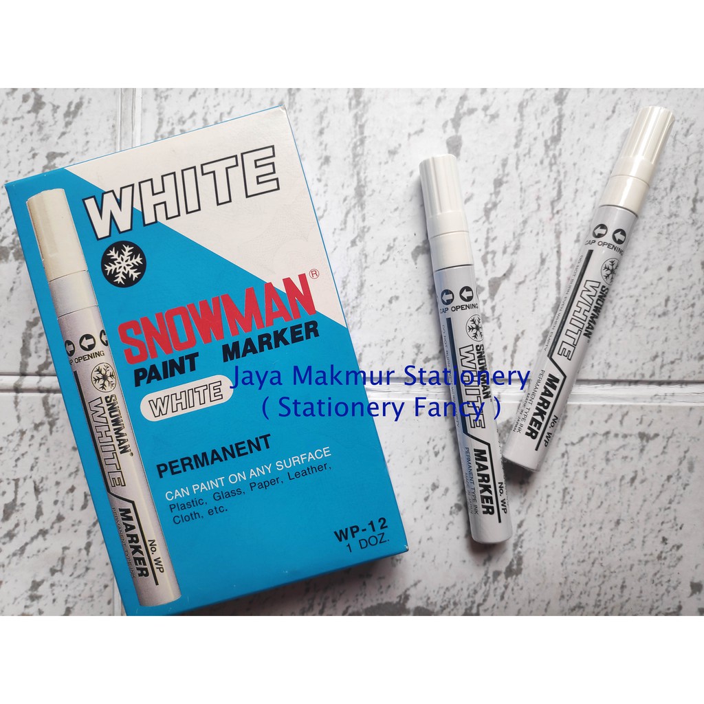 Spidol Permanent Snowman Paint Marker WP-12 (Putih)