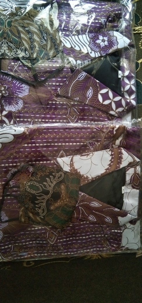 Batik Pria Lengan Panjang Lapis Furing Batik Solo. Klowor Ungu Lilac