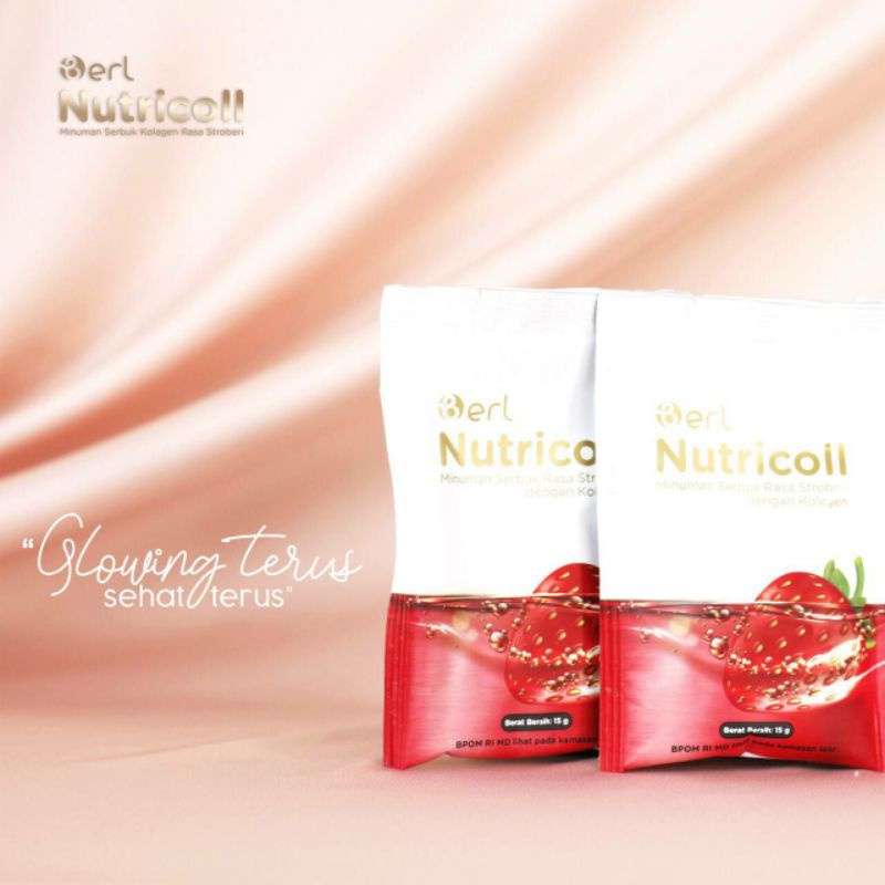 

Minuman serbuk kolagen rasa strawberry Nutricoll kolagen B ERL