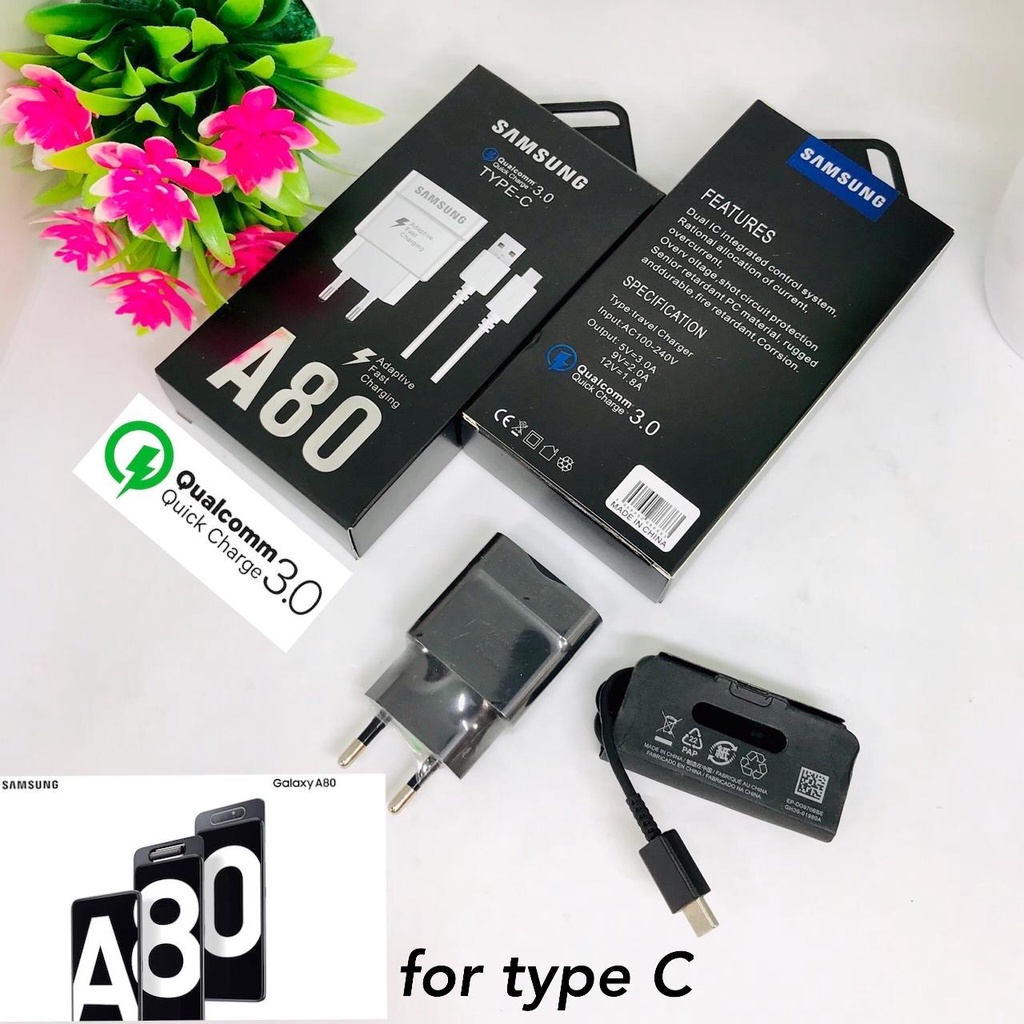 TRAVEL CHARGER CASAN SAMSUNG A80 MICRO DAN TYPEC