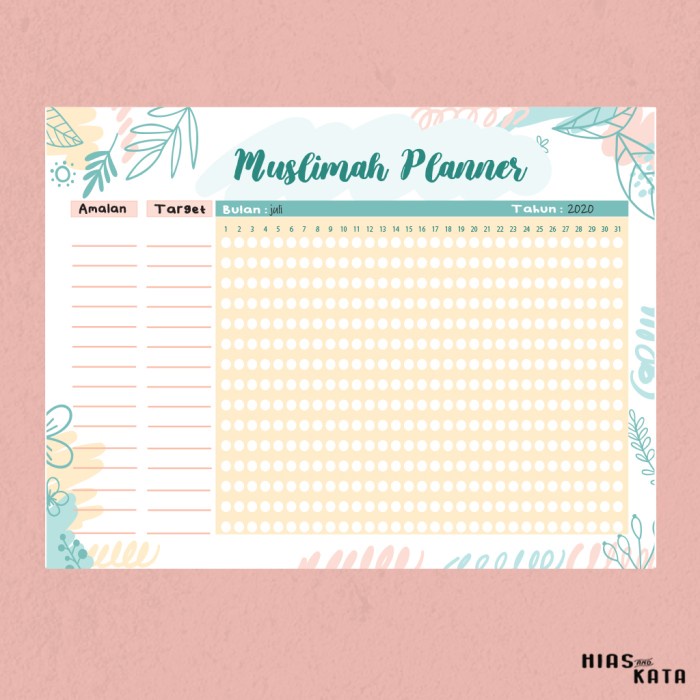 

Terbatas Muslim Muslimah Planner Dinding A3 (Bonus 1Pcs Spidol Wipe & Clean) Trendi