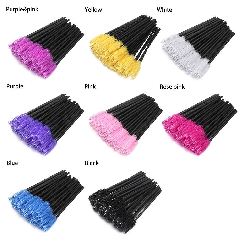Preva 50Pcs Sikat Bulu Mata Sekali Pakai Kesehatan MakeUp Alat Maskara Spiral Wands Lash Extension Comb