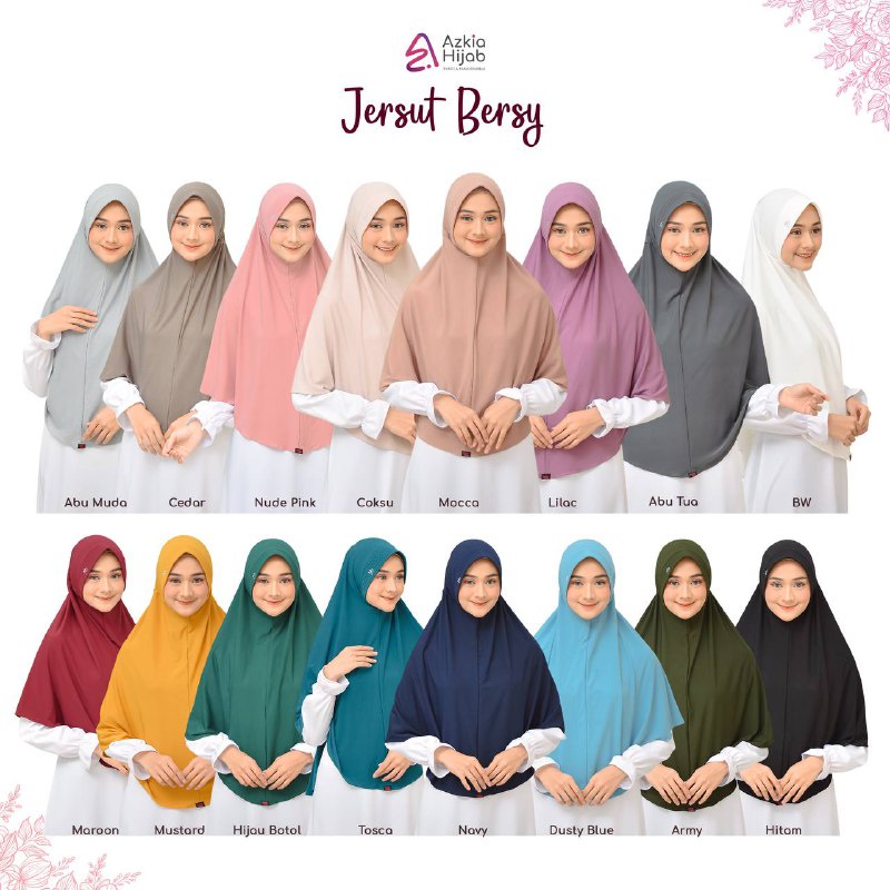 Kerudung Bergo Jersy Serut (Jersut) Ori By Azkia Hijab