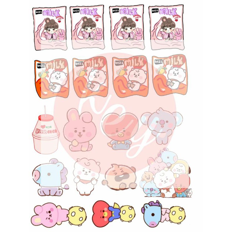 stiker lucu lucu bts dan bt21