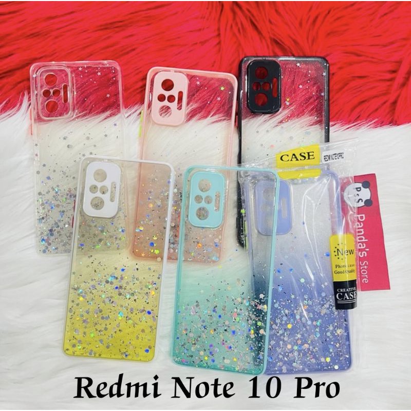 Glitter Case Redmi Note 10 Pro Funny Color Dengan Pelindung Kamera (PsS)