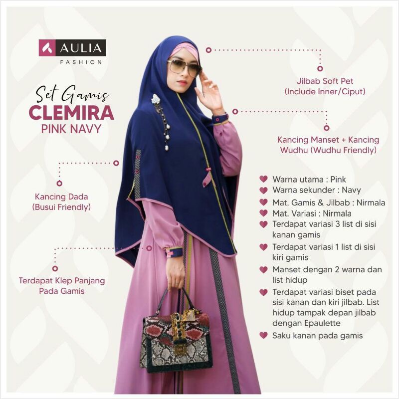 Gamis Aulia Clemira navy