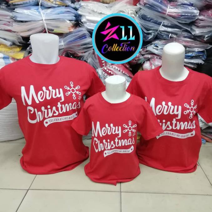 BAJU NATAL / BAJU KELUARGA ROHANI / KAOS COUPLE FAMILY 1 ANAK (3BAJU)