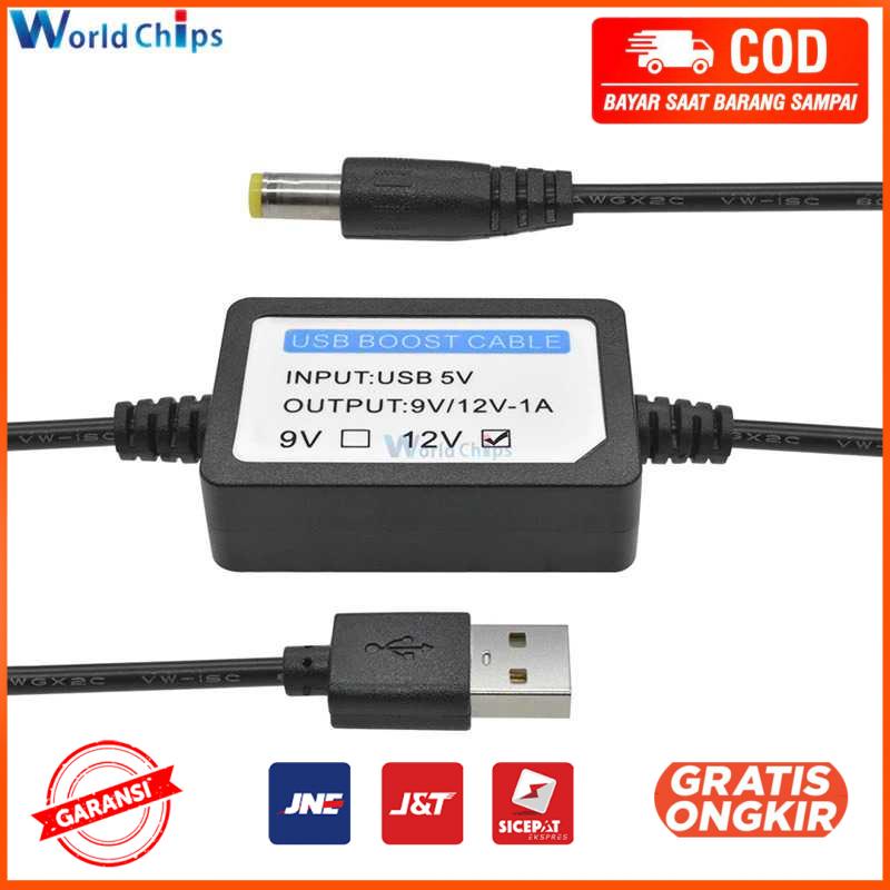 Kabel USB Power Boost Step Up 5V to 12V 1A 2.1x5.5mm TQ5